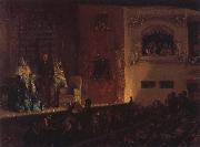Adolph von Menzel The Theatre du Gymnase oil painting on canvas